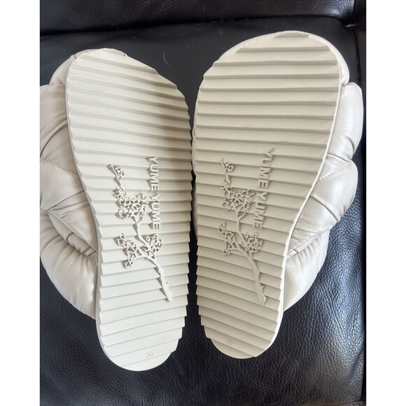 YUME YUME Tent Puffy Padded Oversized Mules Beige Ruching Size EU 36/US 6 NEW - Picture 8 of 9